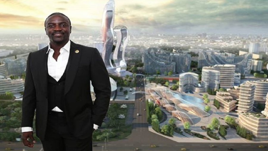 La maquette de la ville « Akon City »