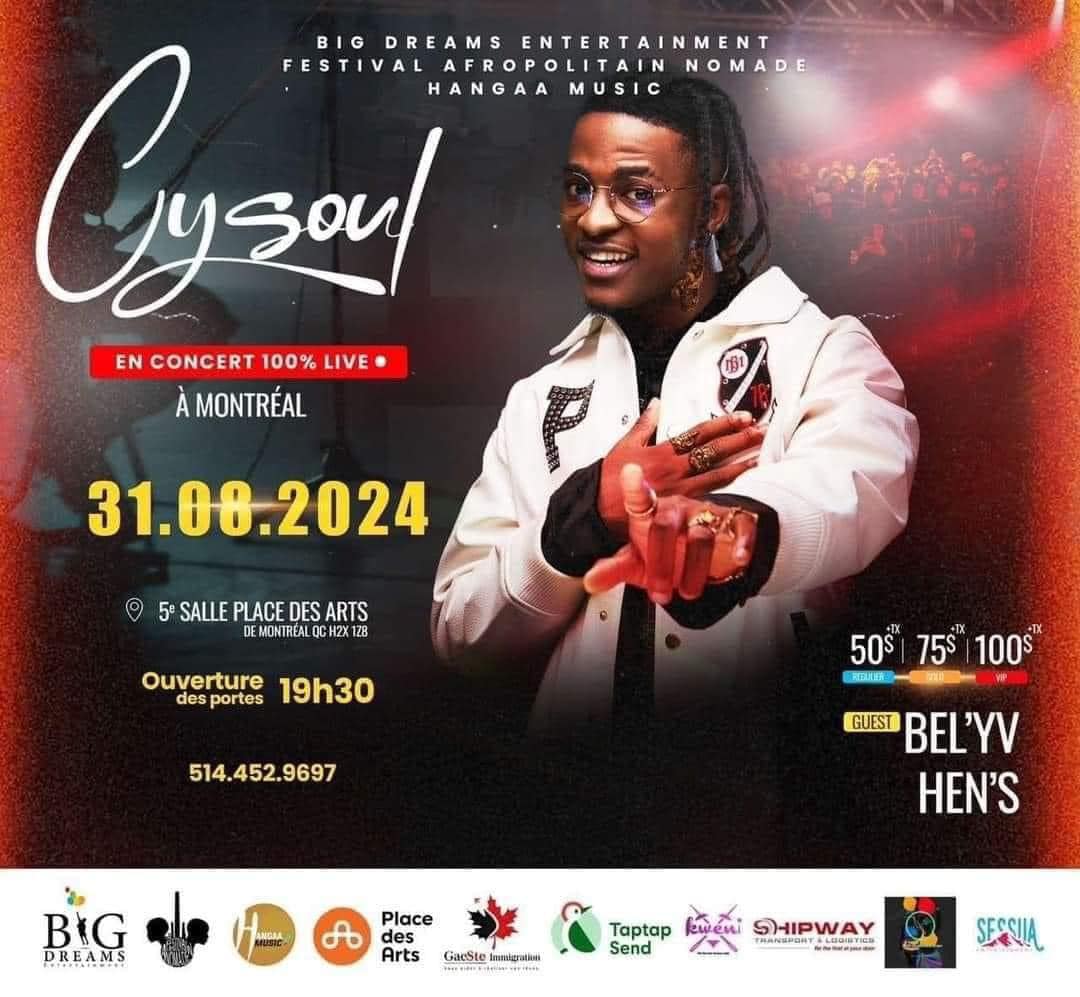 Concert: Cysoul en 100% live à Montréal